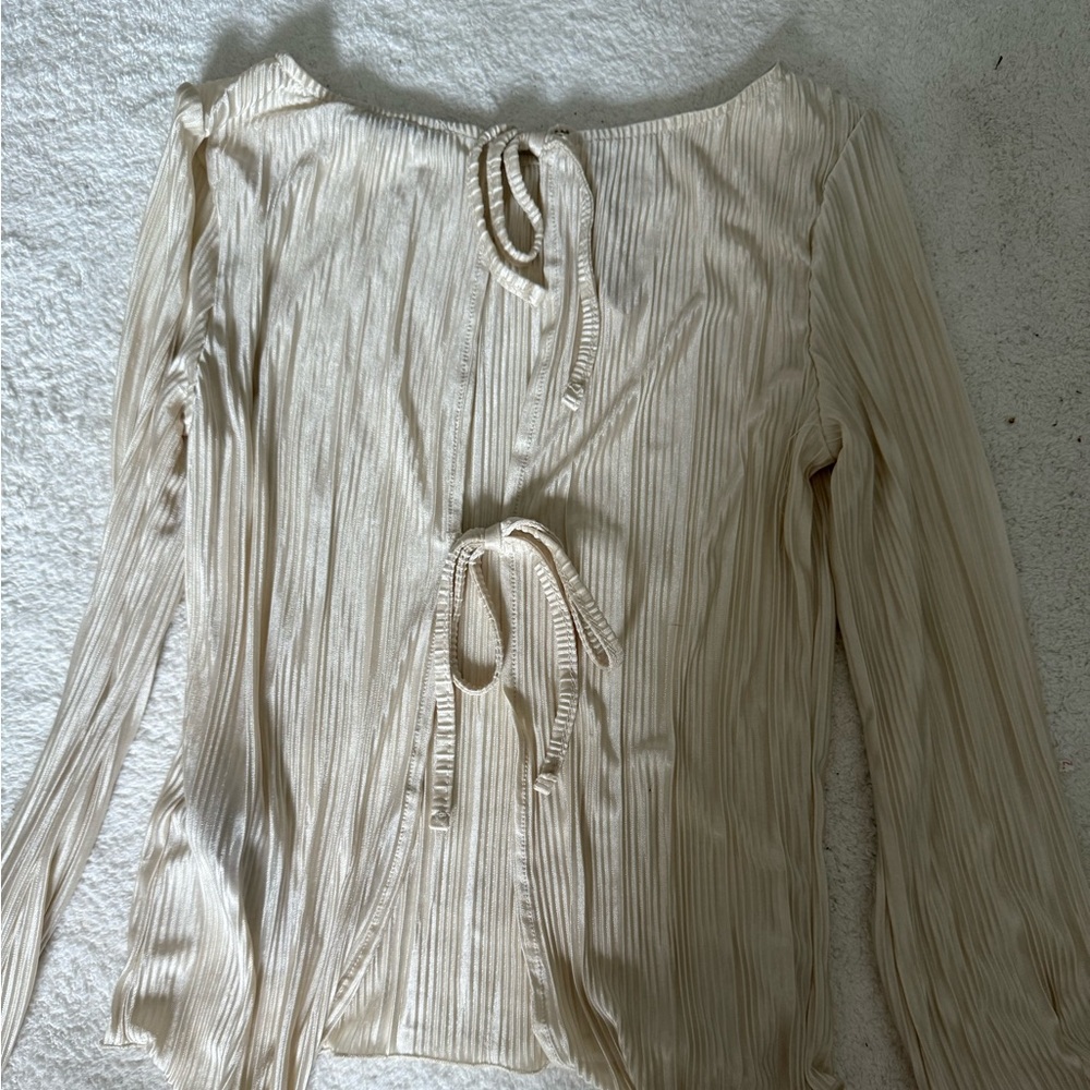 Na-kd long sleeve tie top
